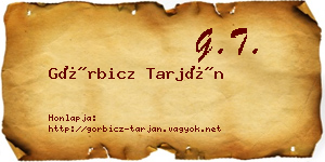 Görbicz Tarján névjegykártya